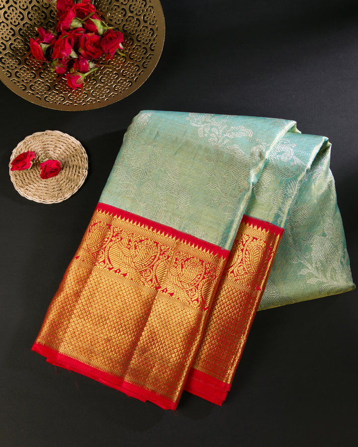 Pastel Green Kanchipuram Silk Saree - TSW110511 - View 1