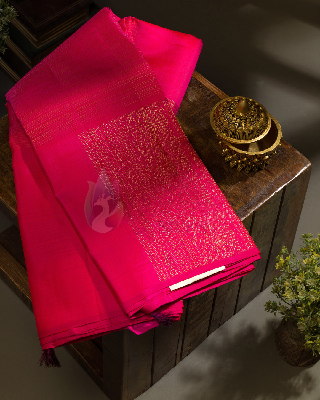 Rani Pink Borderless Kanchipuram Silk Saree - TSPQ190708