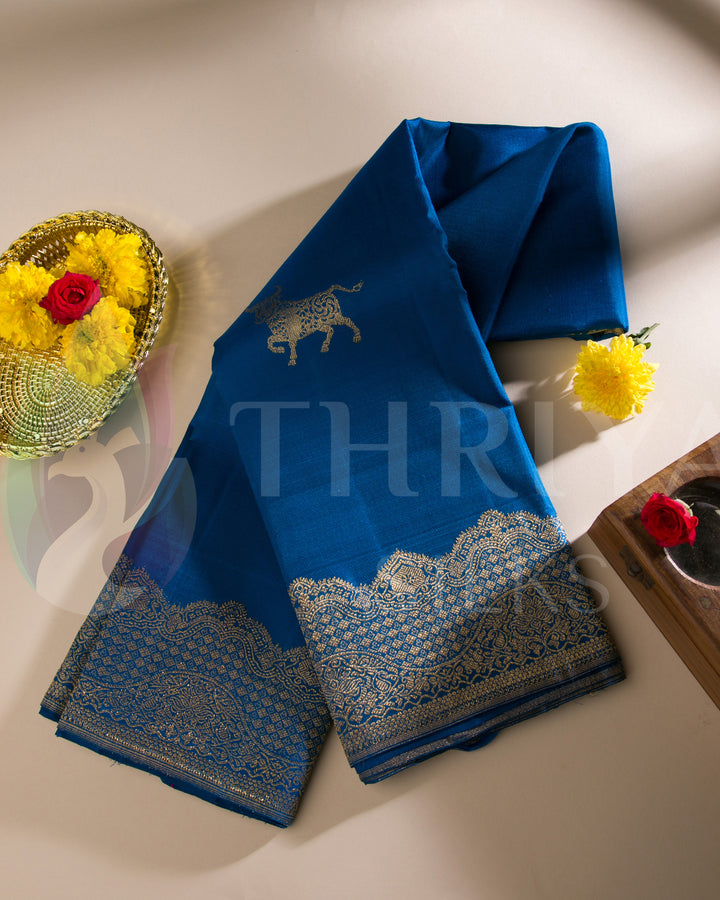 Blue Kanchipuram Silk Saree - TSW0904 - View 1