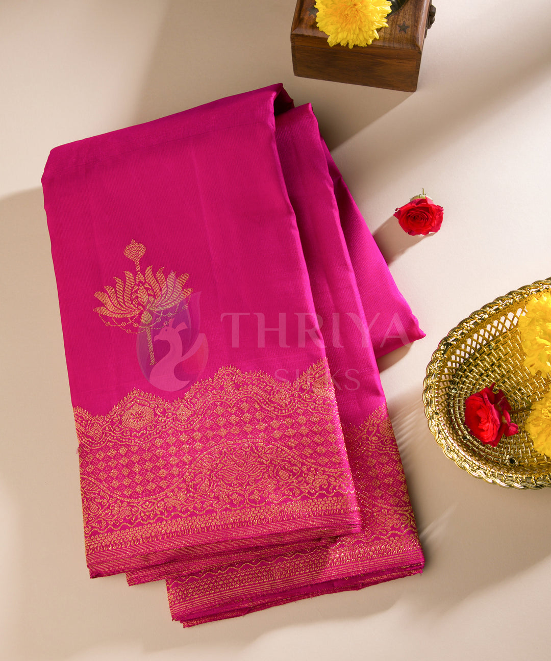 Pink Kanchipuram Silk Saree - TSW0911 - View 1