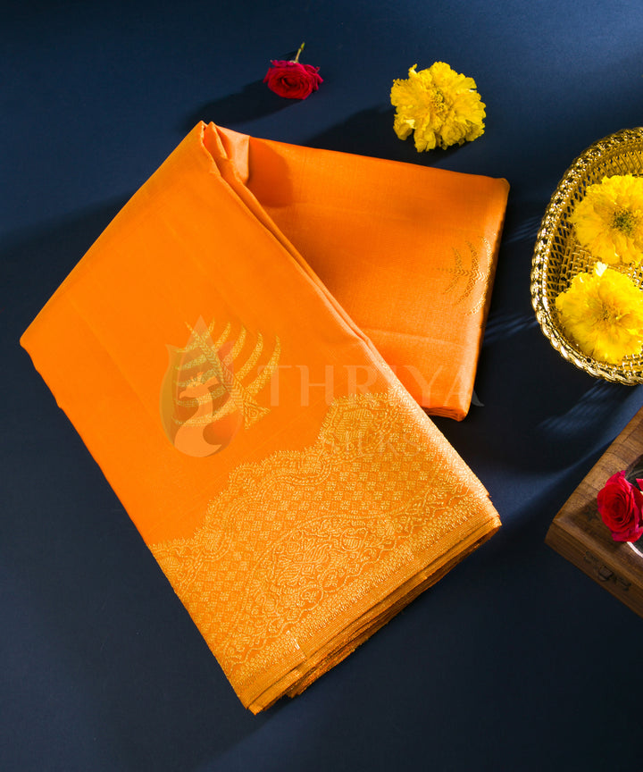 Orange Kanchipuram Silk Saree - TSW0910 - View 1