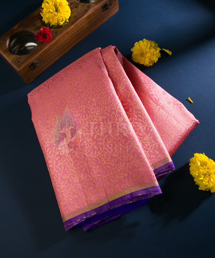 Pink and Royal Blue Kanchipuram Silk Saree - TSW1145 - View 1