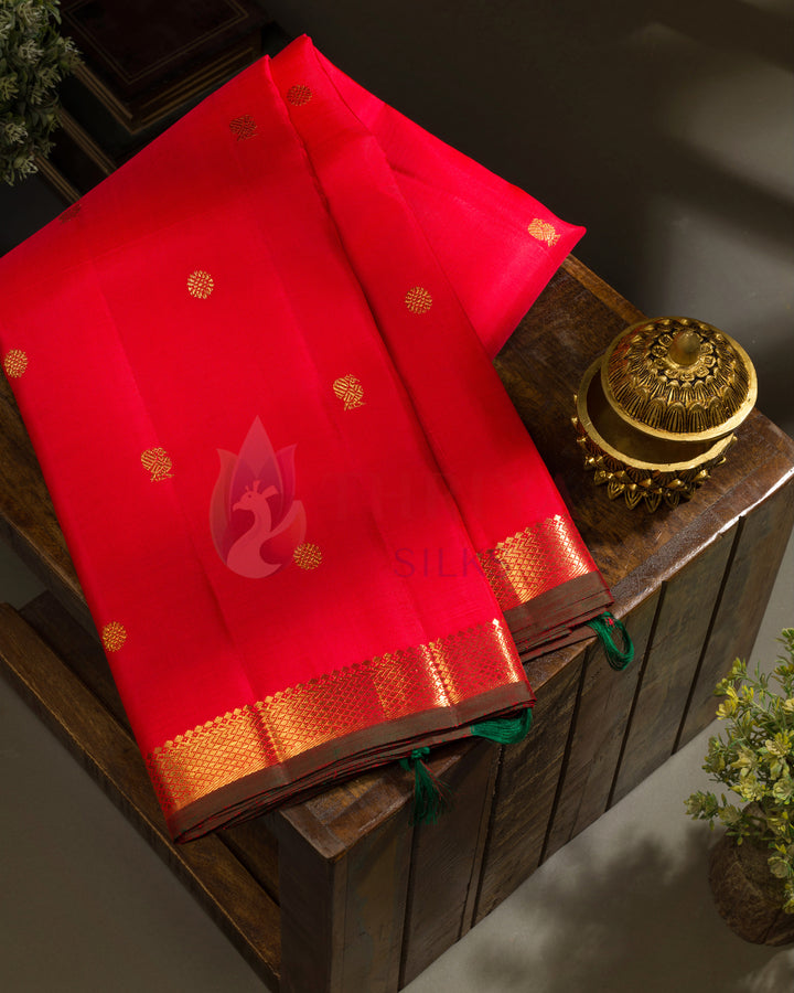 Red Kanchipuram Silk Saree - TSPQ190703