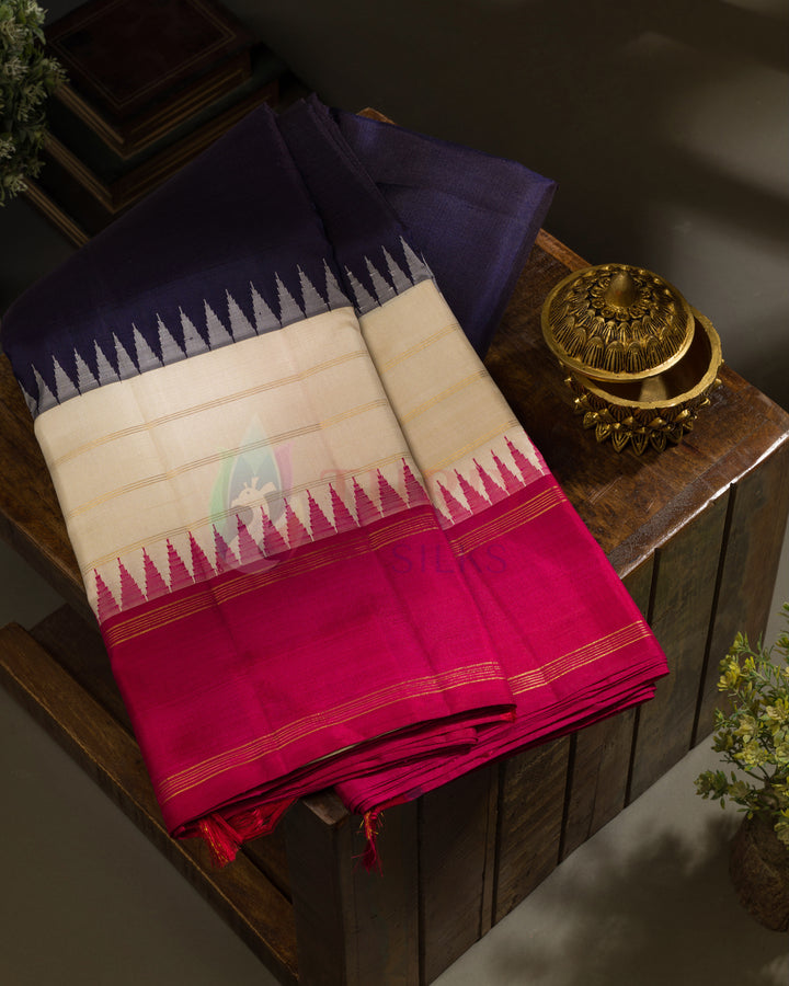 Navy Blue Kanchipuram Silk Saree -TSPQ200708