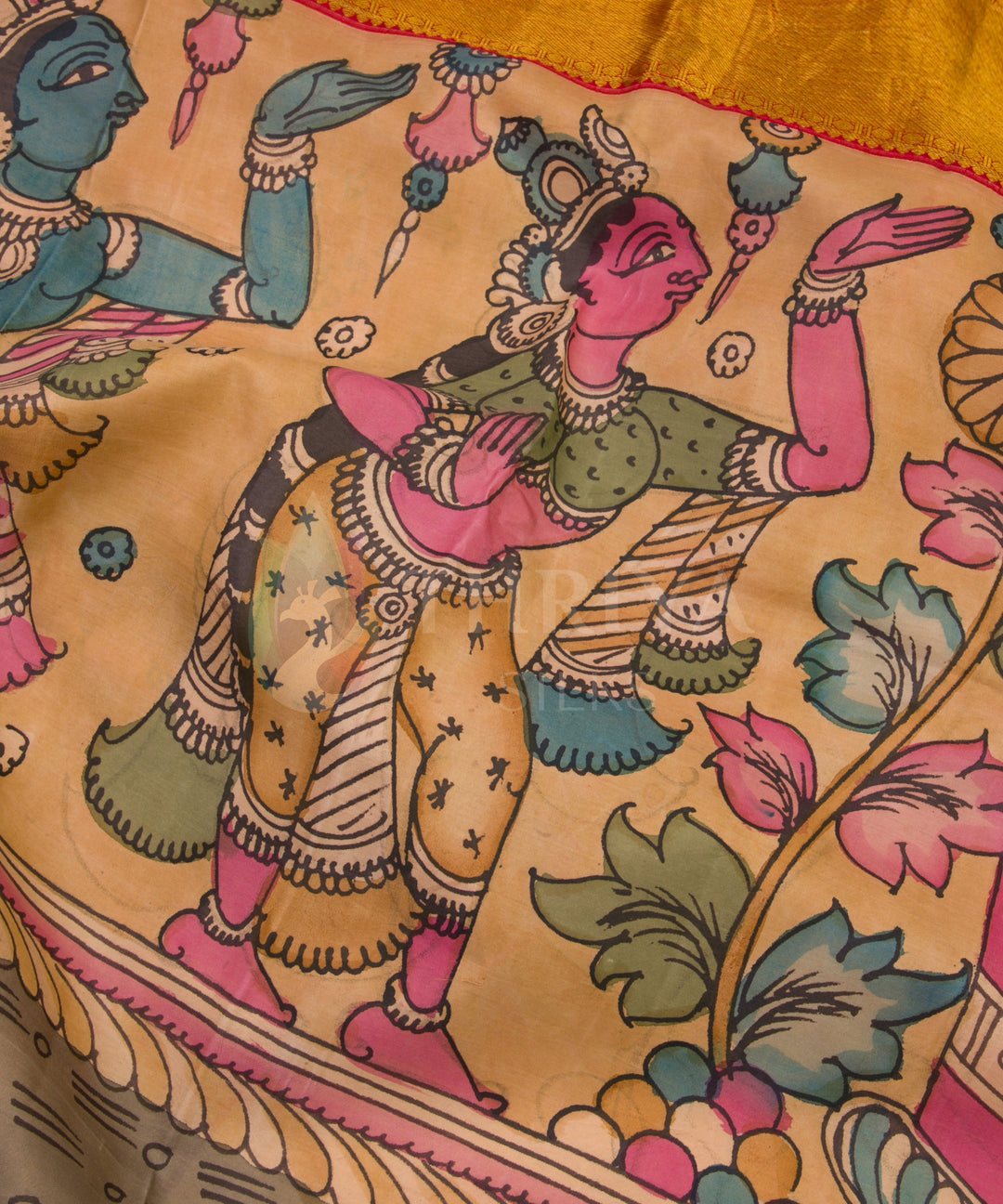 Multicolour Kalamkari Kanchipuram Silk Saree - TSW0866 - View 5