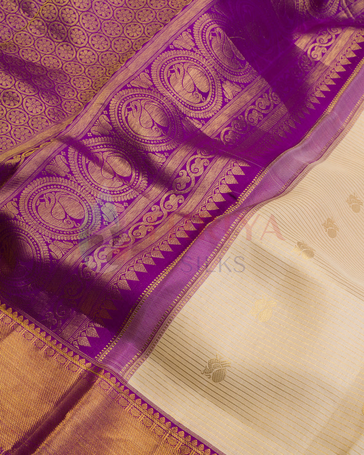 Sandal Kanchipuram Silk Saree - KWS8(4)