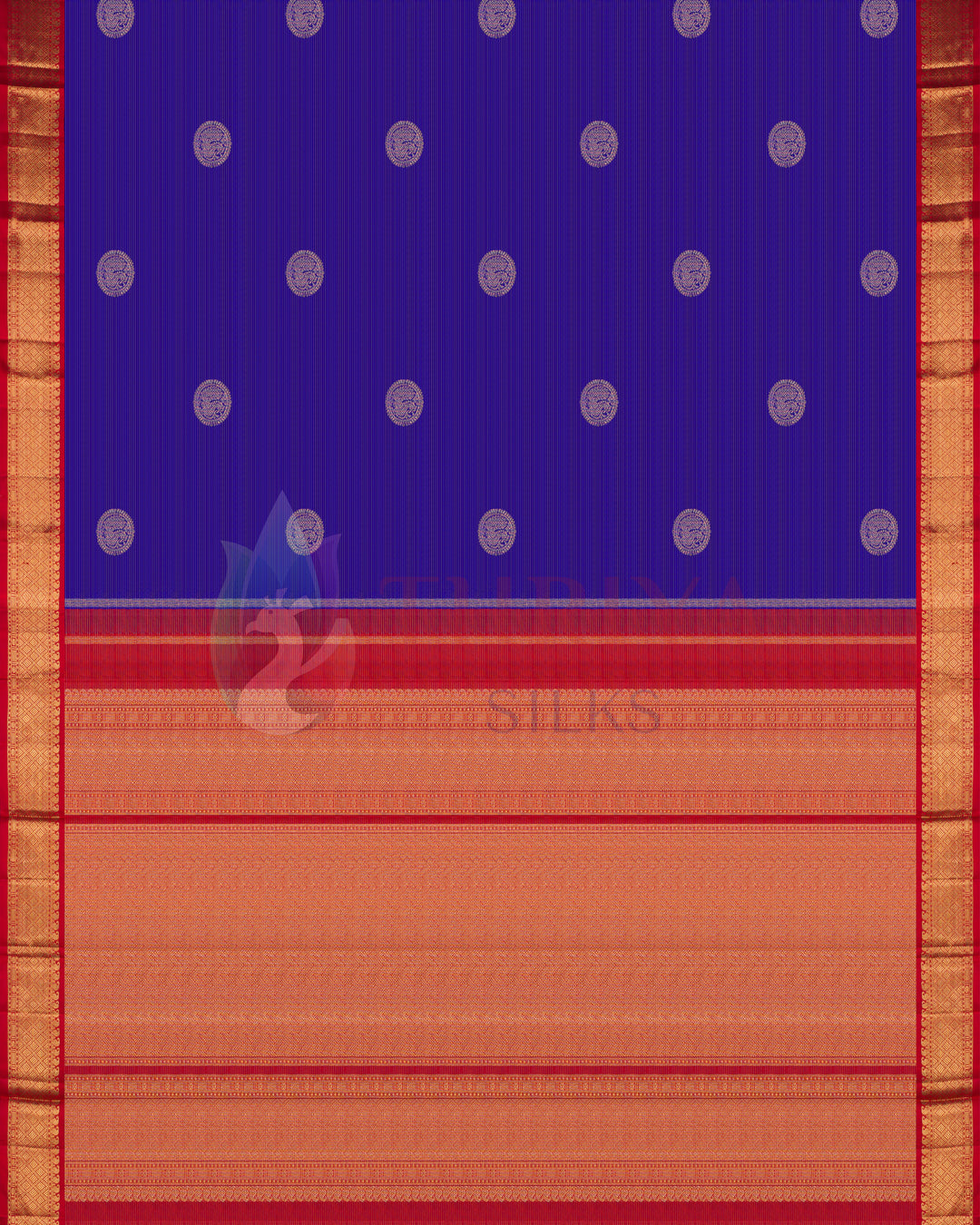 Red silk blouse piece with gold zari border for Kanjivaram saree
