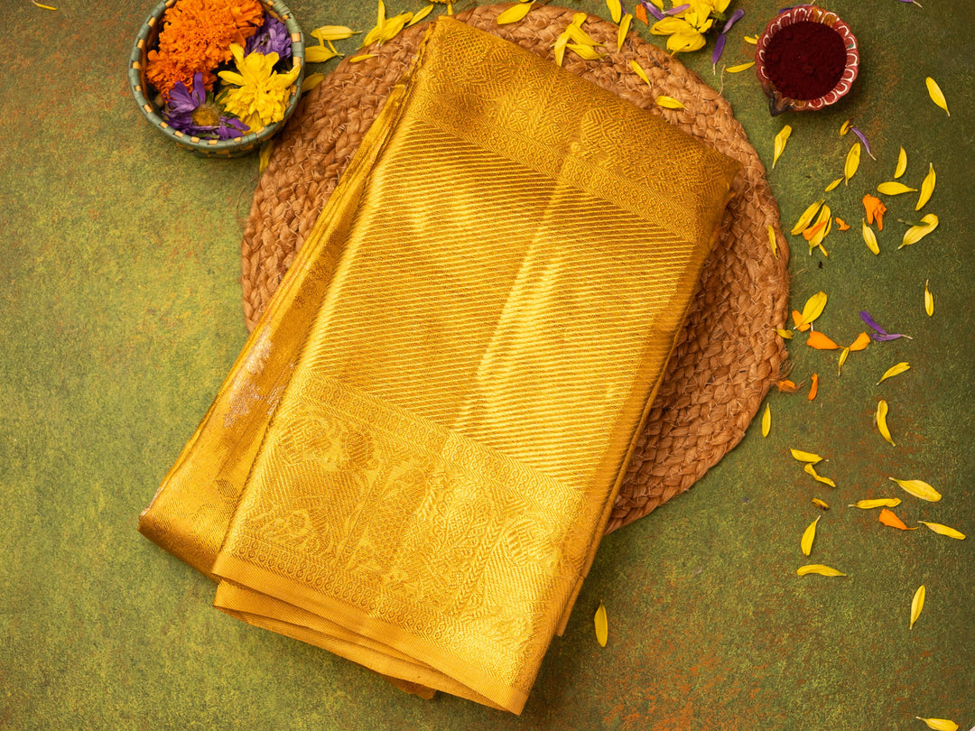 Gold Pure Zari Kanchipuram Silk Saree - TSW0827 - View 1