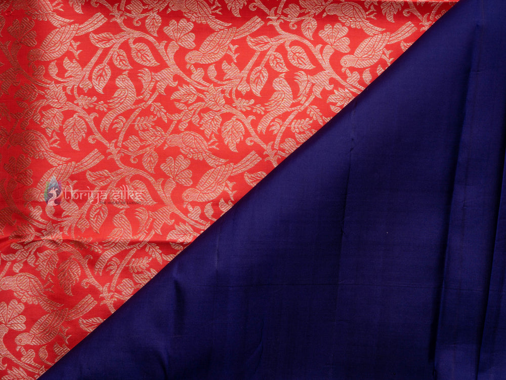 Orange And Royal Blue Kanchipuram Silk Saree - TSW0944 - View 1