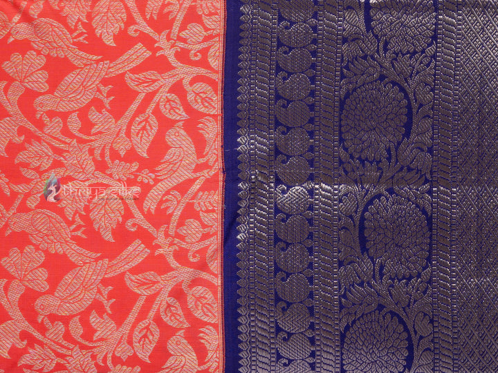 Orange And Royal Blue Kanchipuram Silk Saree - TSW0944 - View 3