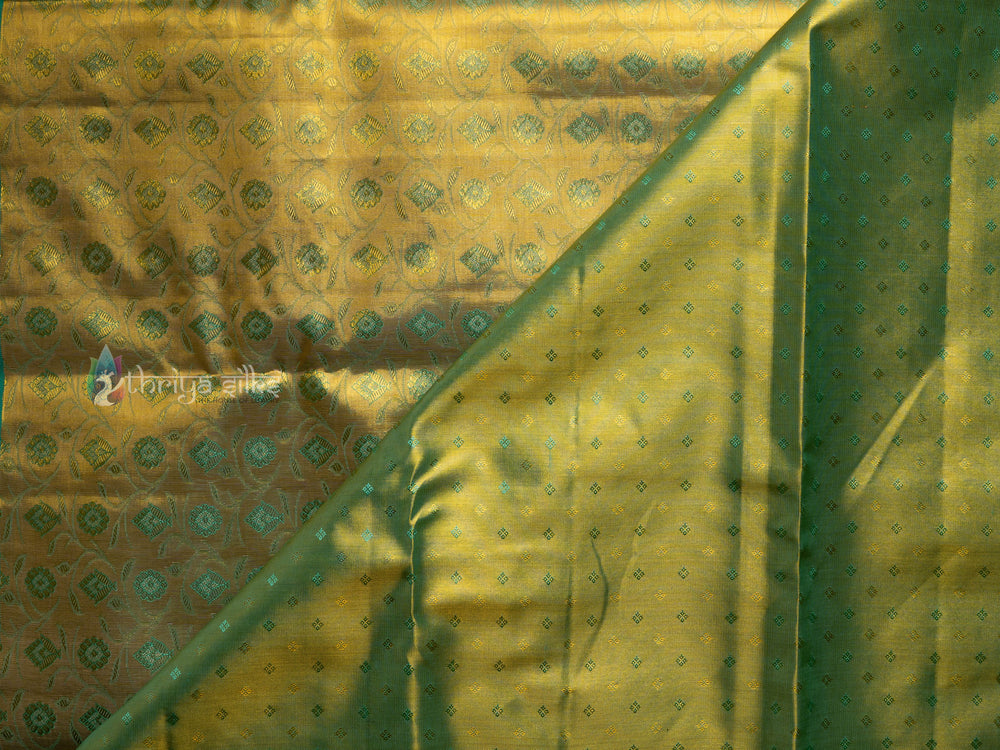 Gold And Green Kanchipuram Silk Saree - TSW0915 - View 1