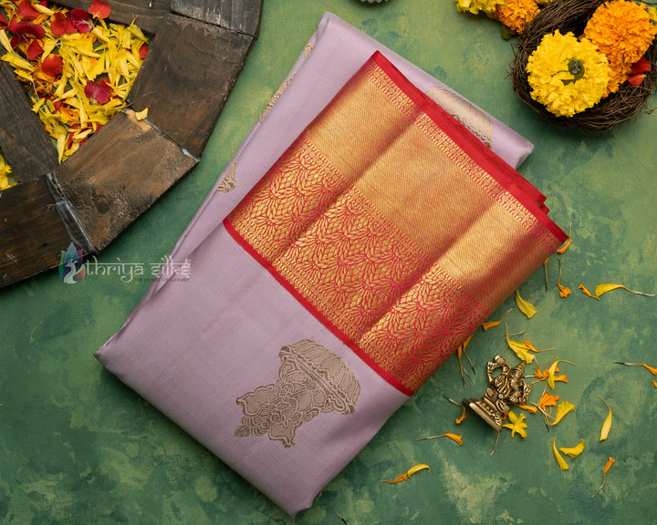 Lavender Pure Zari Kanchipuram Silk Saree - TSW0791