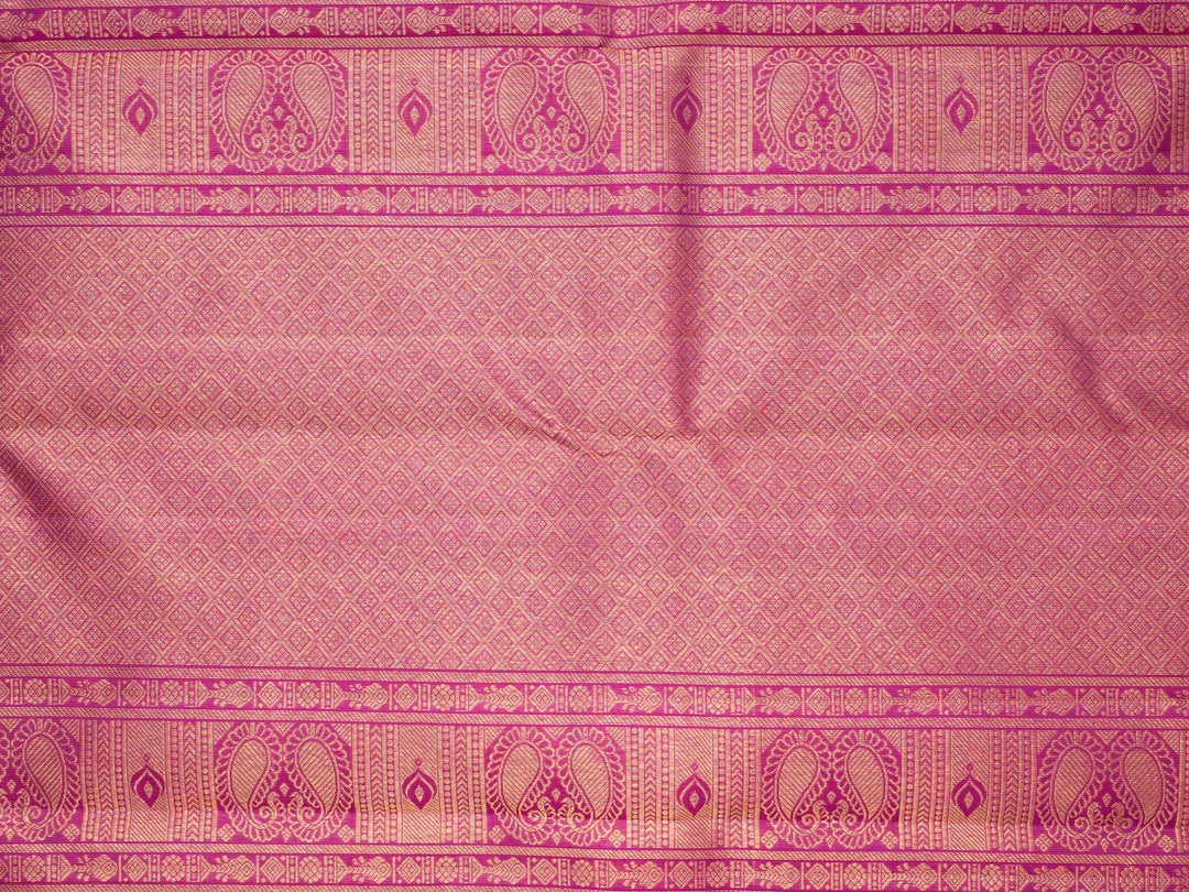 Majenta and Gold Pure Zari Kanchipuram Silk Saree - TSW0828 - View 4