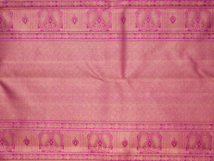 Majenta and Gold Pure Zari Kanchipuram Silk Saree - TSW0828 - View 4