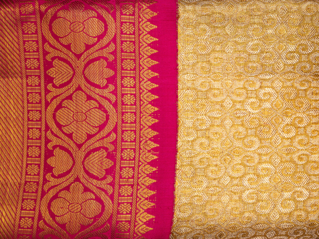 Gold and Pink Pure Zari Kanchipuram Silk Saree - TSW0826 - View 3