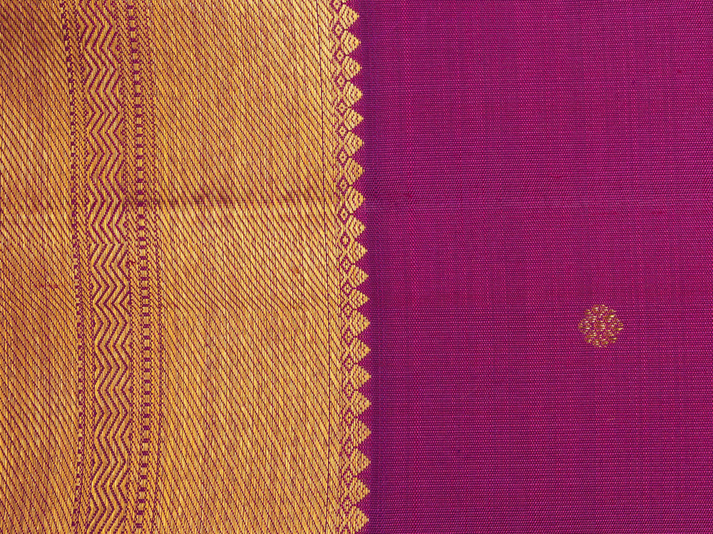 Majenta and Gold Pure Zari Kanchipuram Silk Saree - TSW0828 - View 2