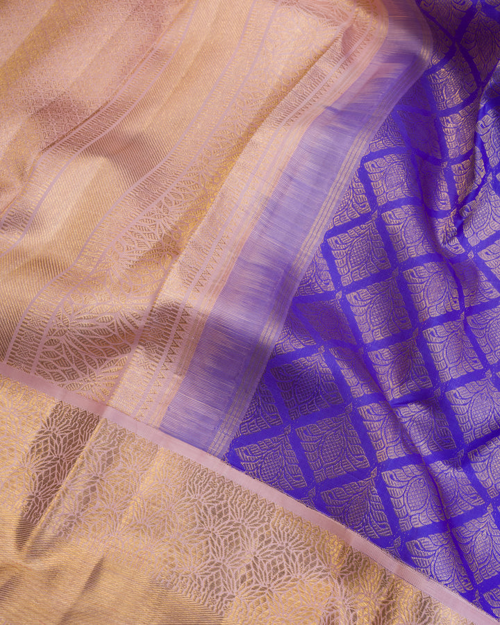 Light Purple Korvai Kanchipuram Silk Saree with 2G Zari - TS190603
