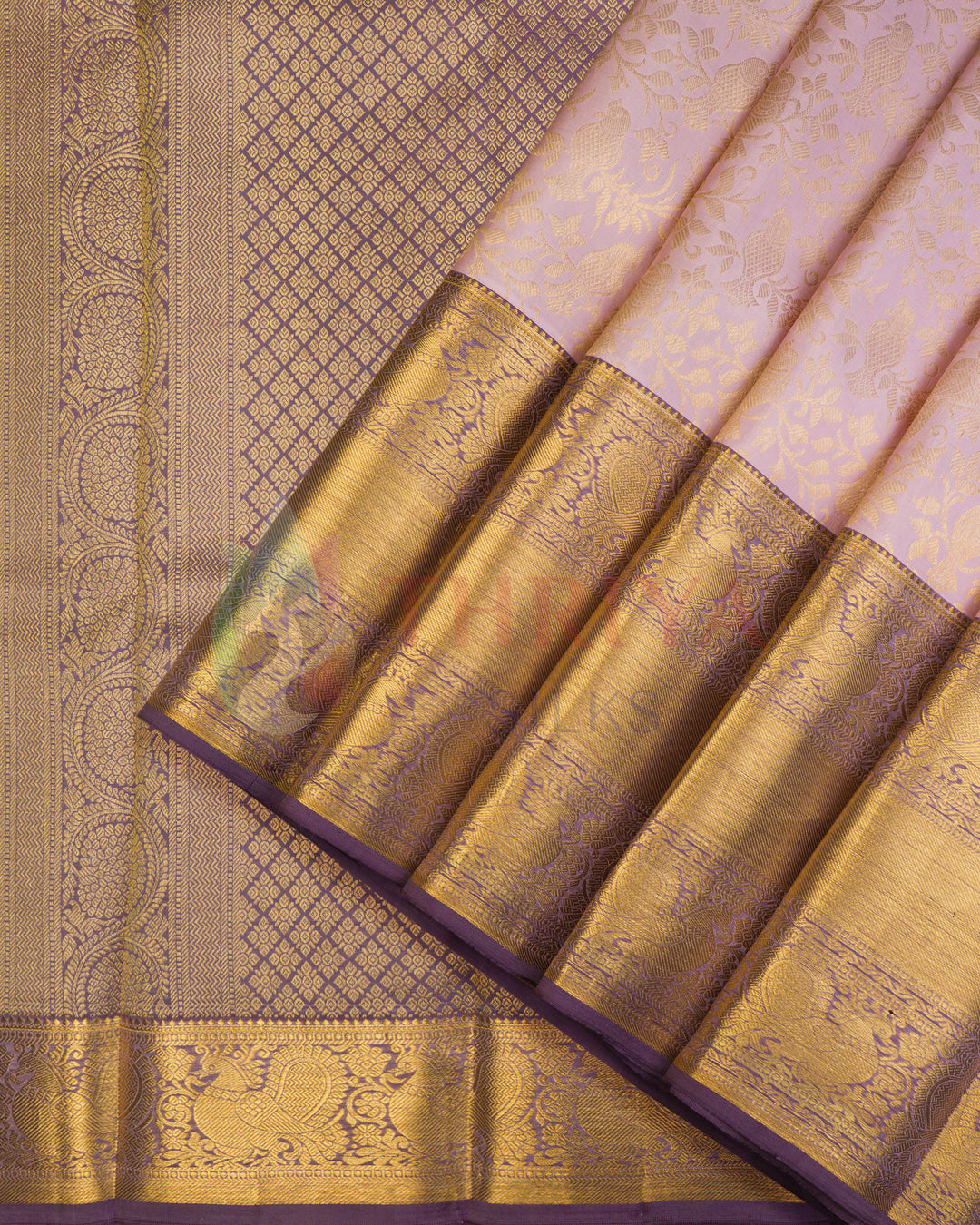 Powder Pink Kanchipuram Silk Saree - BW2438(11)