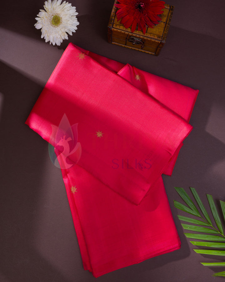Red-Pink Kanchipuram Silk Saree with 3G - TSW170402
