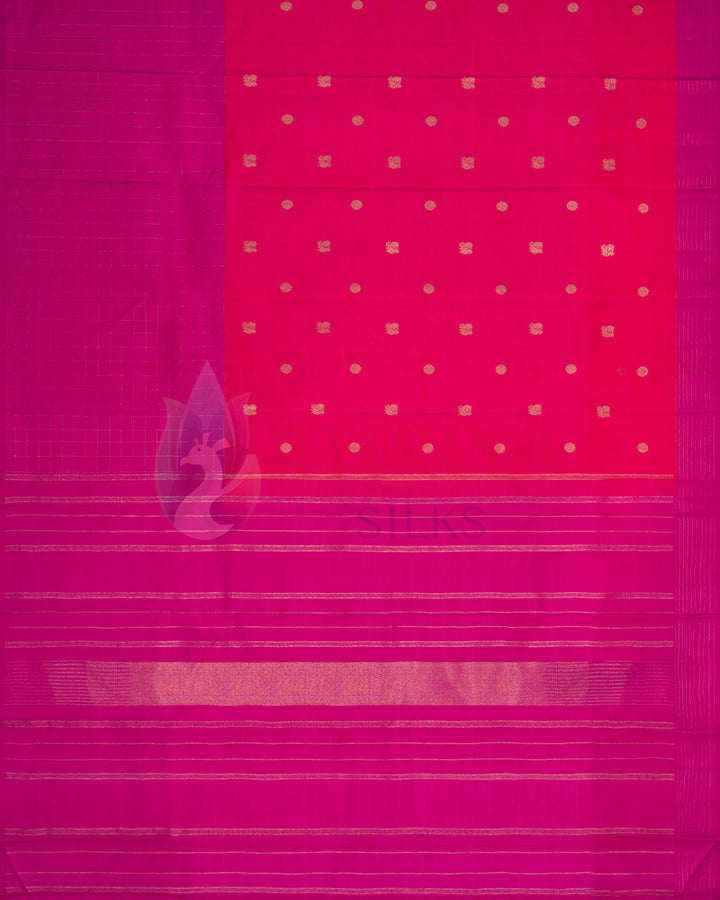Pink Kanchipuram Silk Saree & 3G Zari - TSW1313