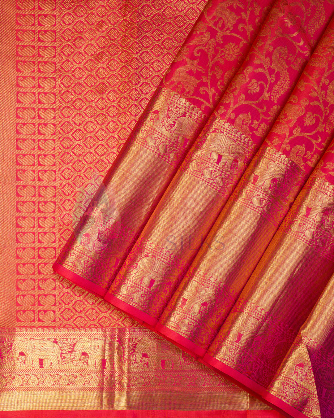 Orange Korvai Kanchipuram Silk Saree - BW2425(3)