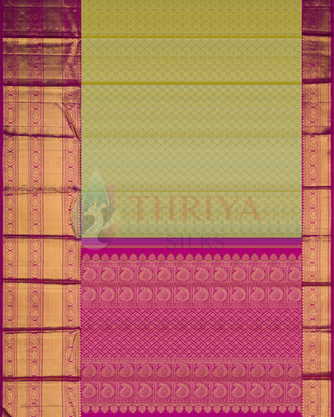 Green Kanchipuram Silk  Saree With Pure Zari - TSWO938