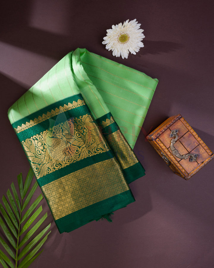 Green Kanchipuram Silk Saree WIth 2G - TSW201104