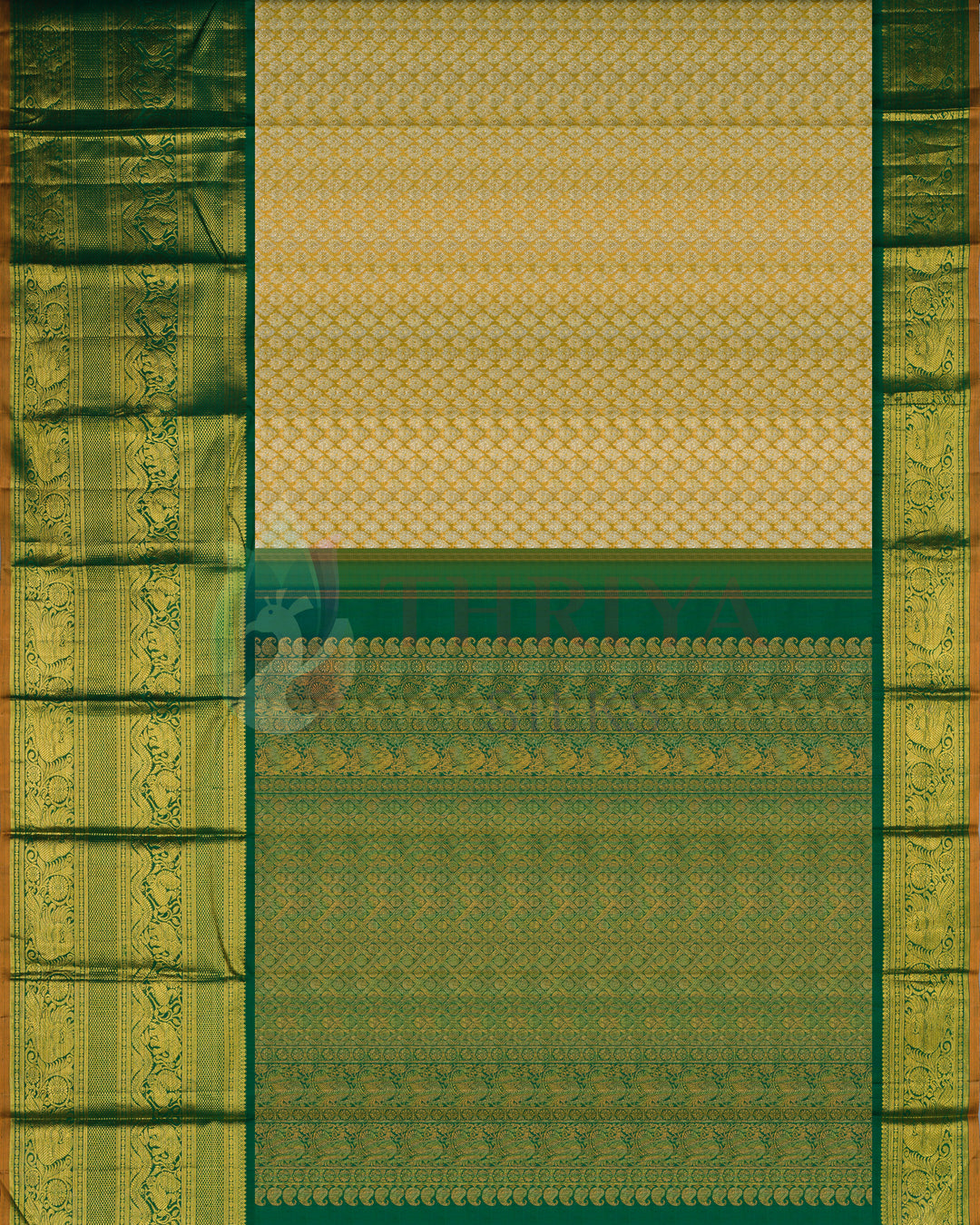 Yellow Kanchipuram Silk Saree With Pure Zari - TSW1221