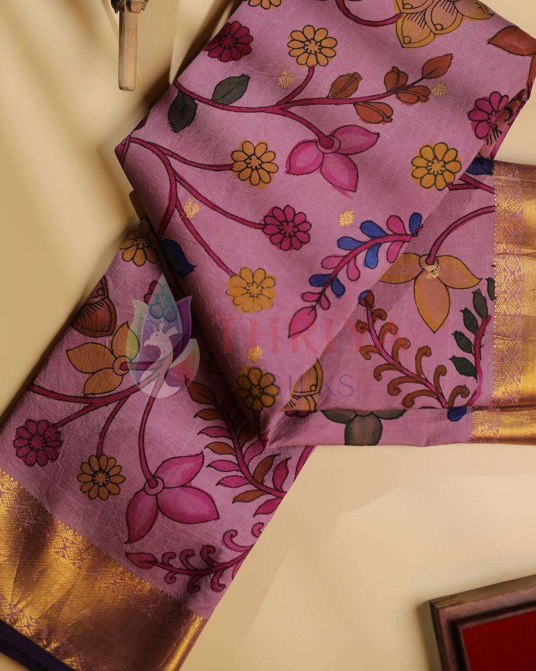 Onion Pink Kalamkari Saree - TSW060806