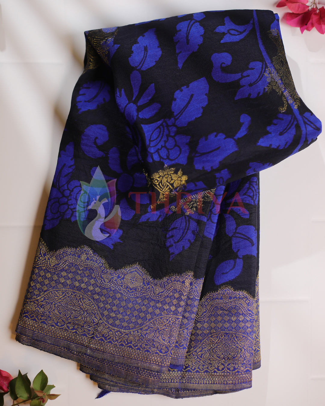Royal Blue Kalamkari Saree - TS060804