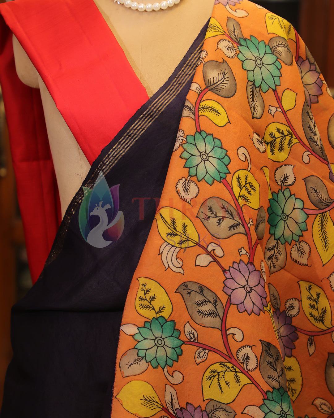 Half And Half Kalamkari Saree - TSW060804