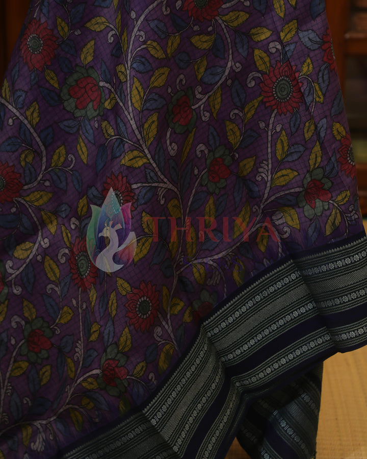 Purple Kalamkari Saree - TSW210921