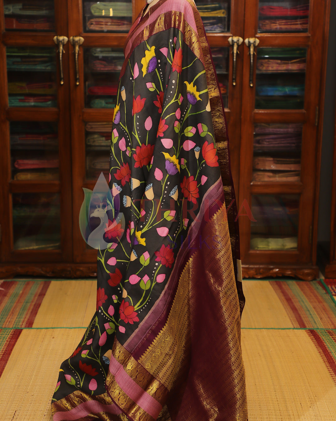 Elephant Gray Kalamkari Saree - TSW251002