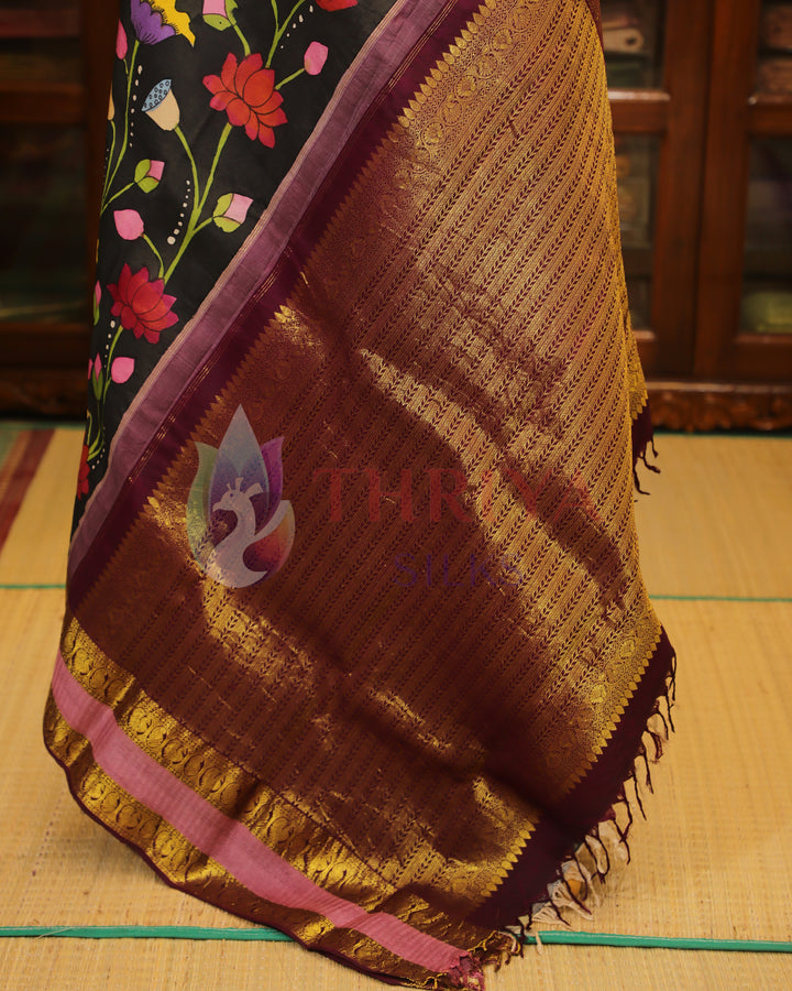 Elephant Gray Kalamkari Saree - TSW251002