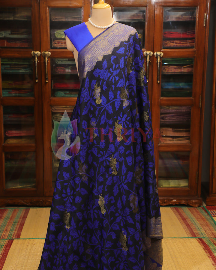 Royal Blue Kalamkari Saree - TS060804