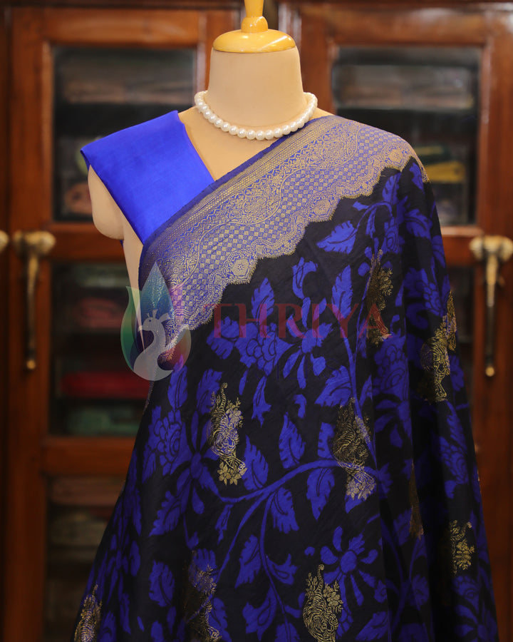 Royal Blue Kalamkari Saree - TS060804