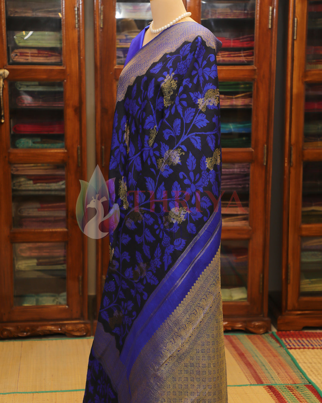 Royal Blue Kalamkari Saree - TS060804