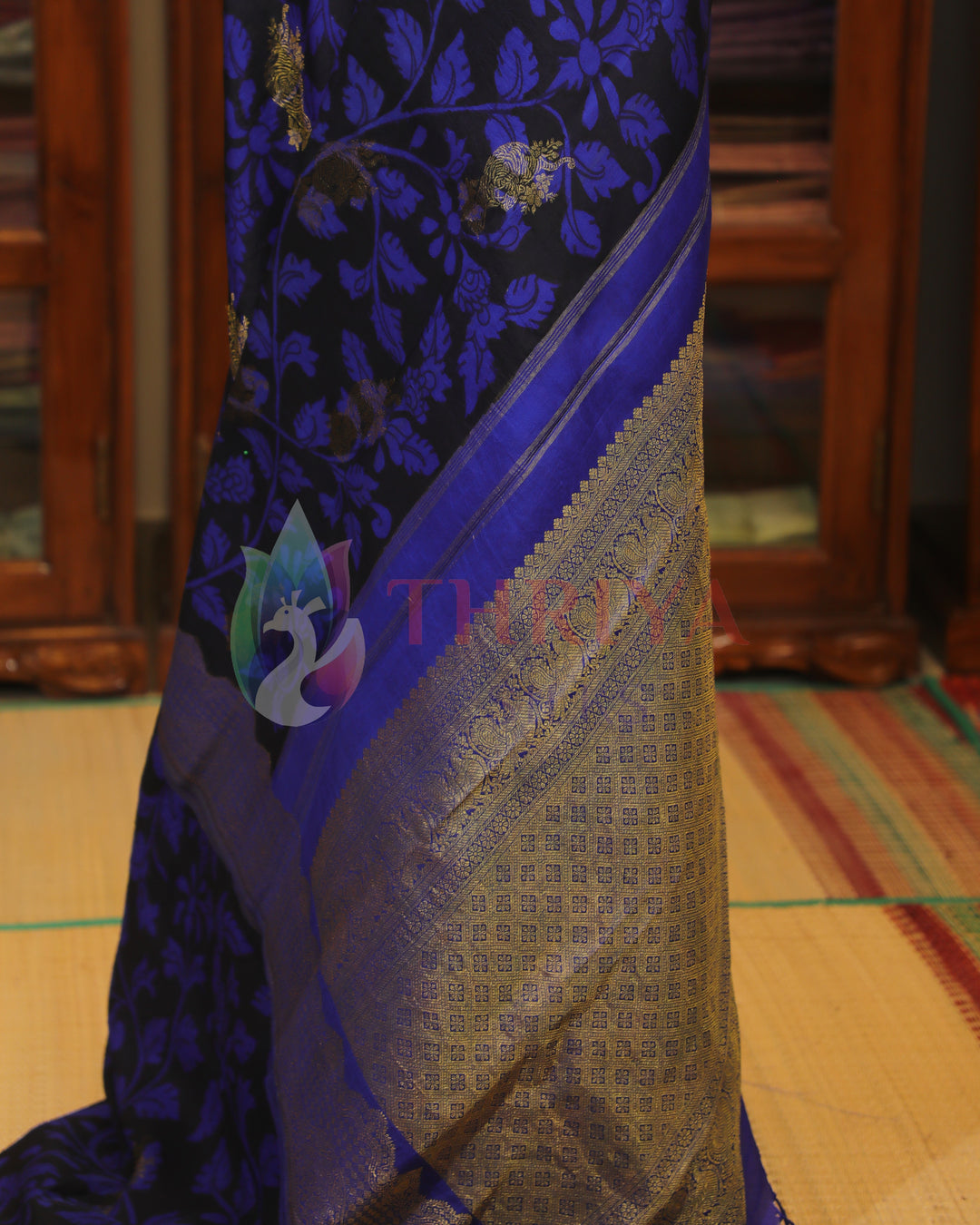 Royal Blue Kalamkari Saree - TS060804