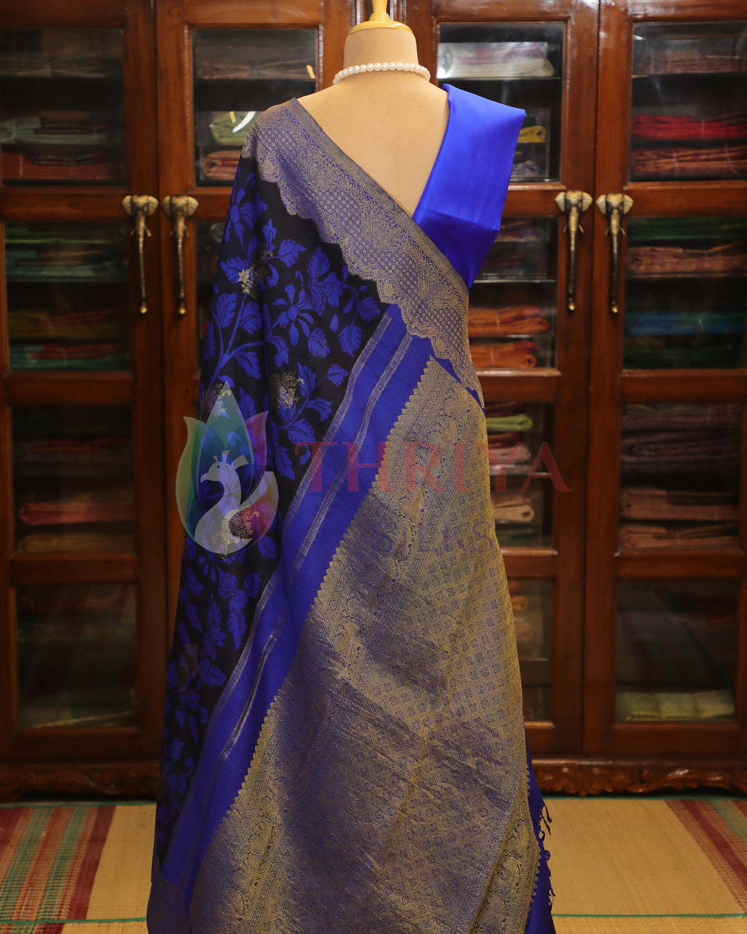Royal Blue Kalamkari Saree - TS060804