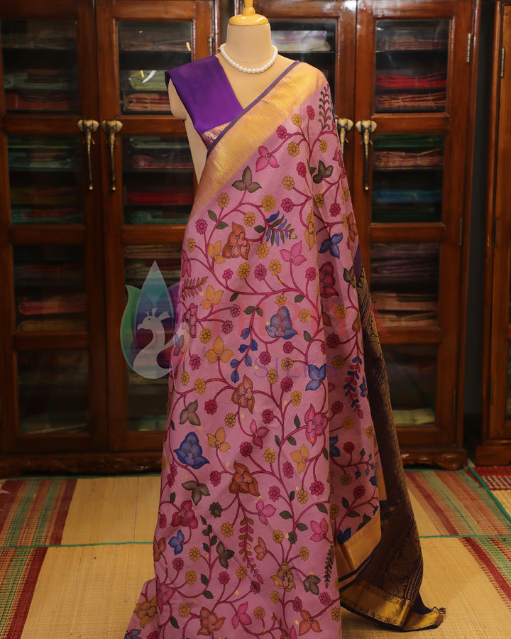 Onion Pink Kalamkari Saree - TSW060806