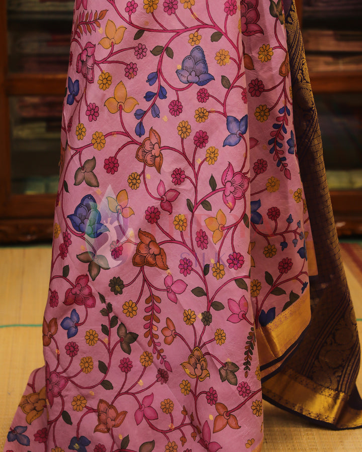 Onion Pink Kalamkari Saree - TSW060806