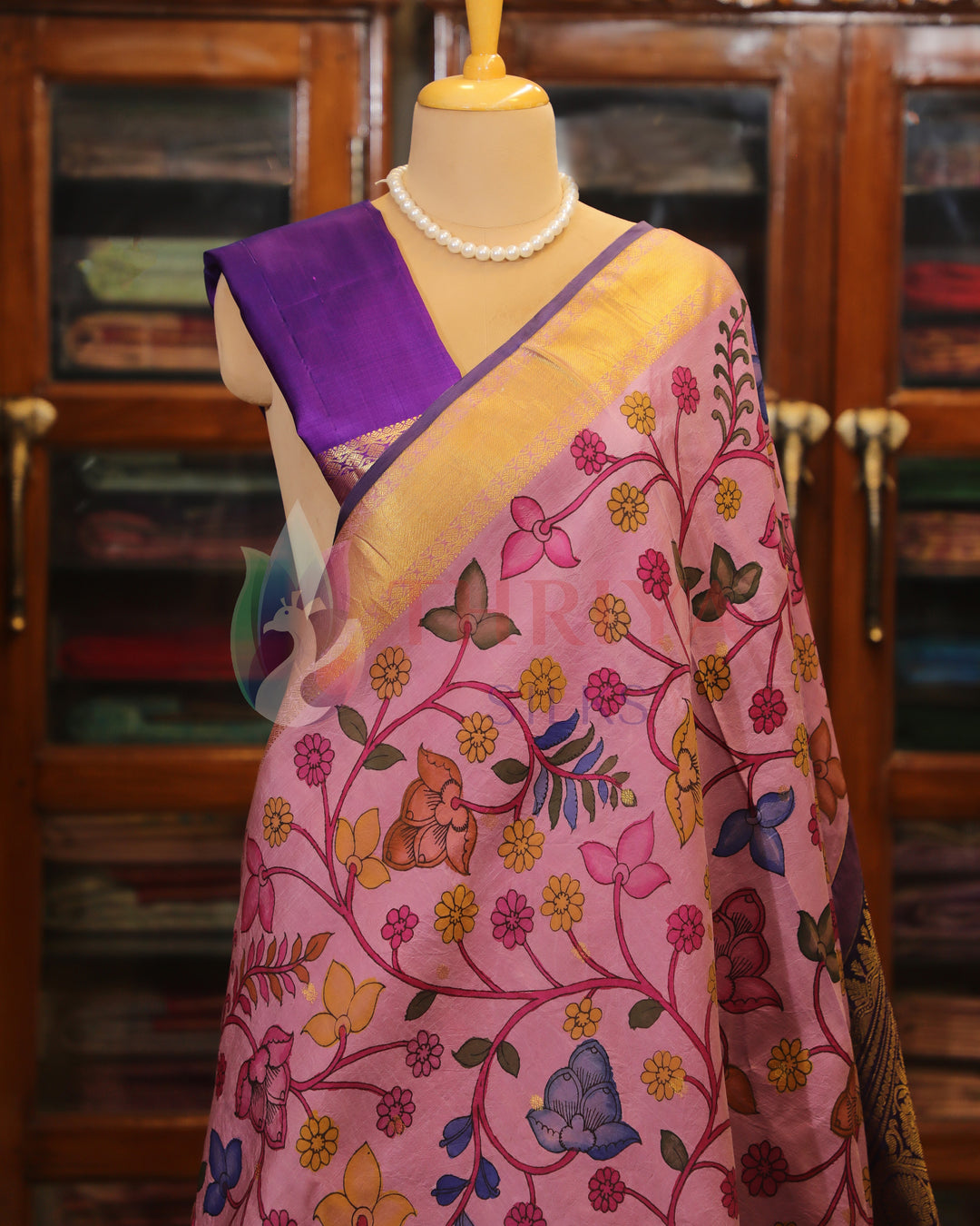 Onion Pink Kalamkari Saree - TSW060806