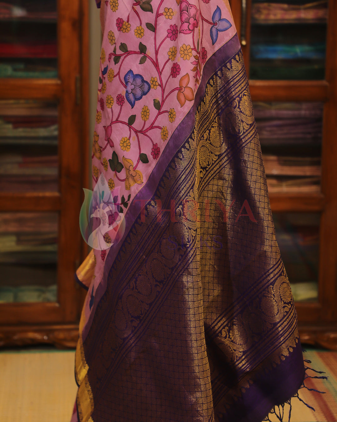 Onion Pink Kalamkari Saree - TSW060806