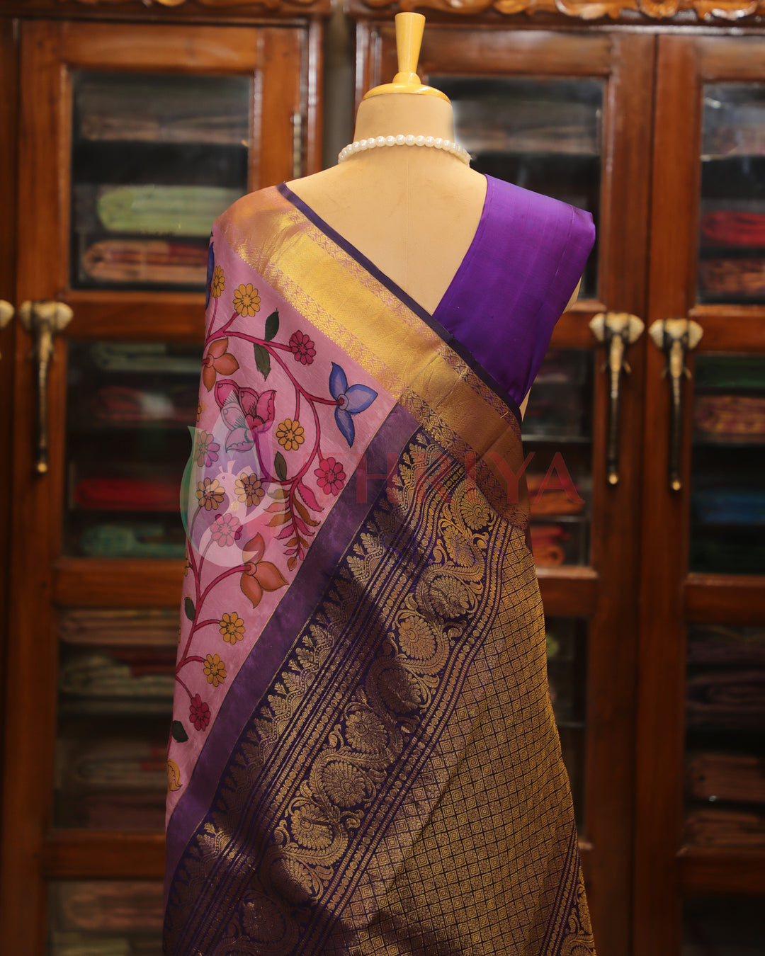 Onion Pink Kalamkari Saree - TSW060806