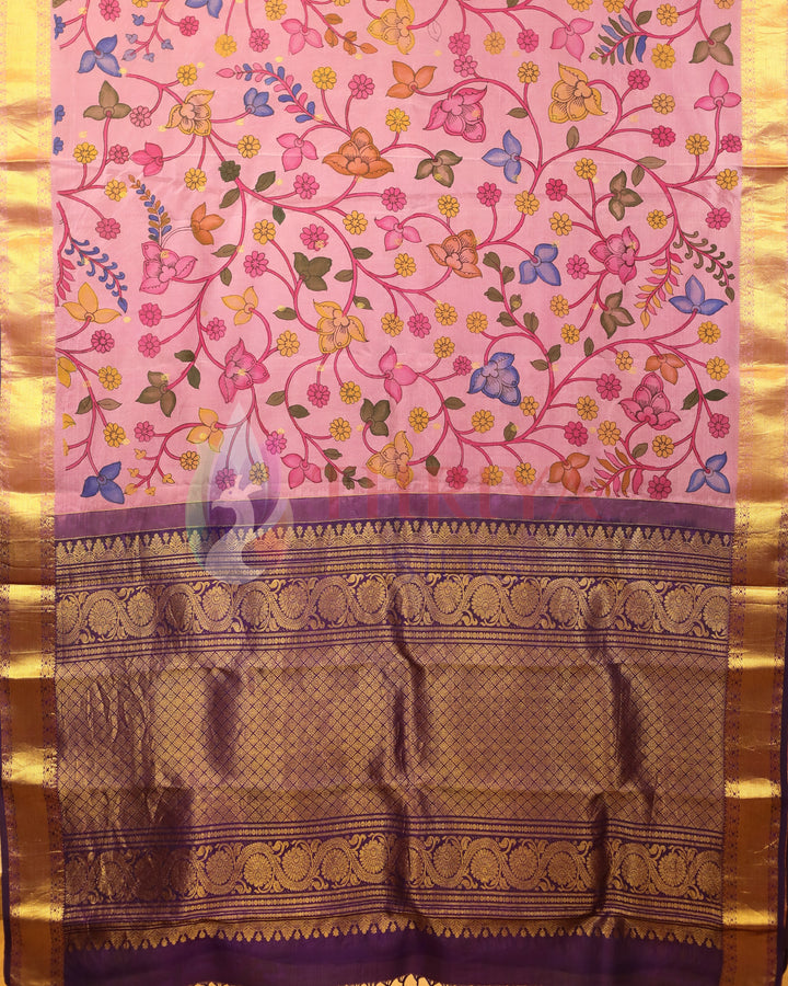 Onion Pink Kalamkari Saree - TSW060806