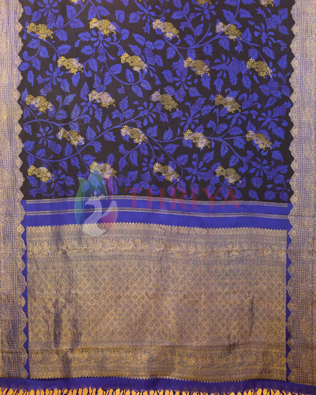 Royal Blue Kalamkari Saree - TS060804