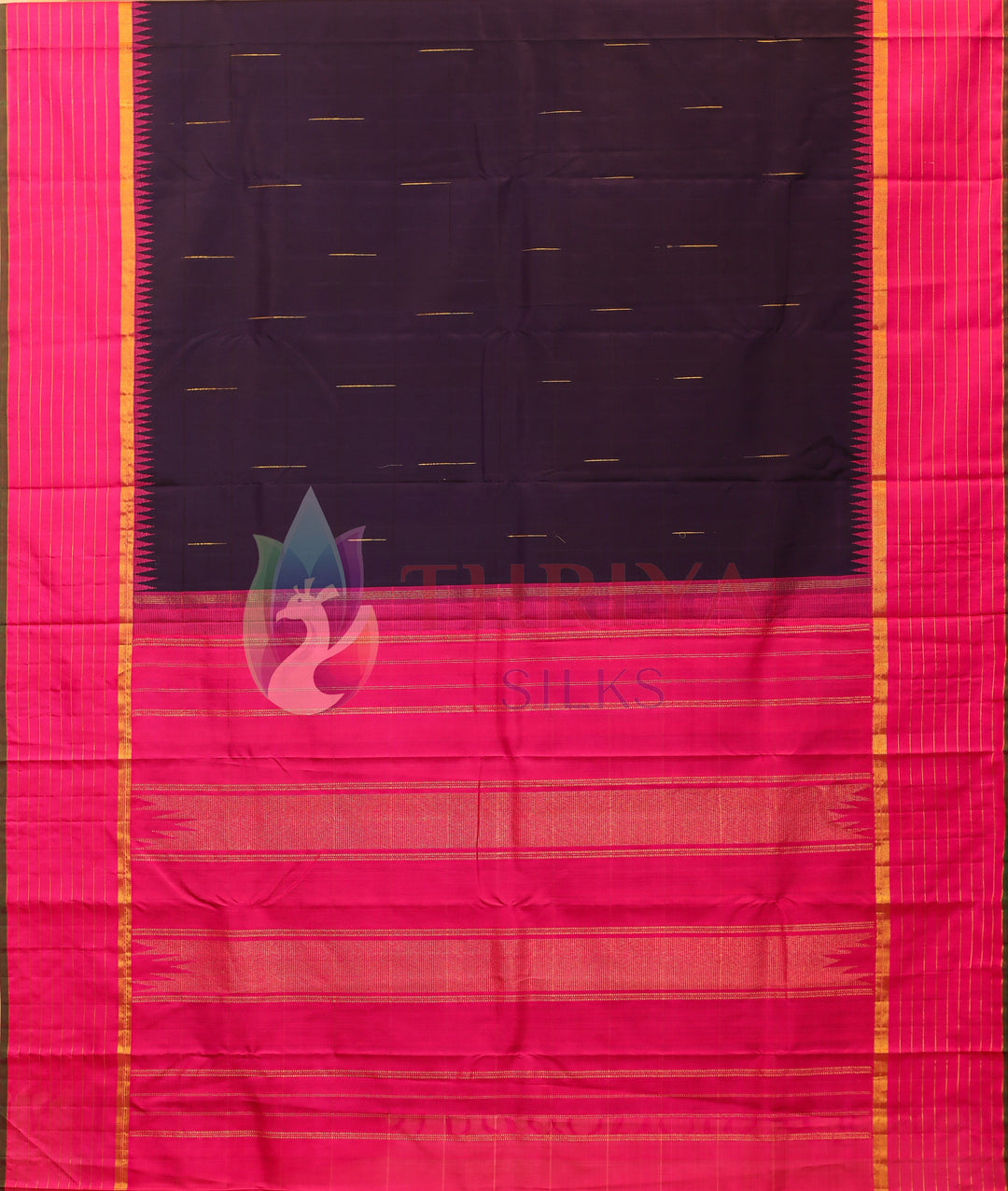 Navy Blue Kanchipuram Silk Saree - TSW1244