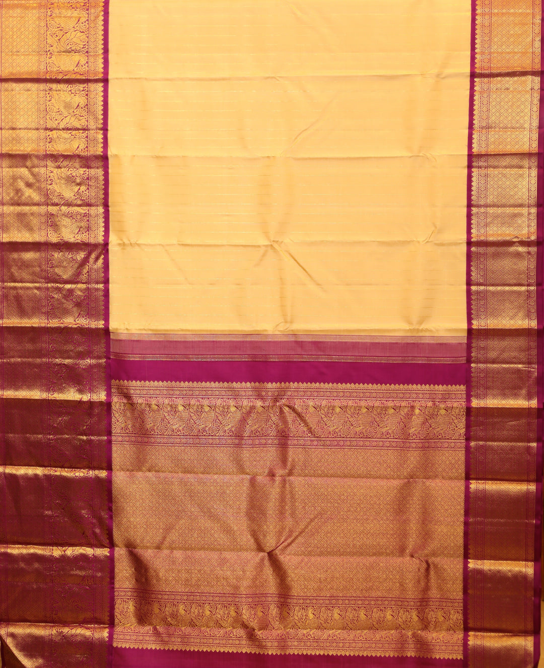 Sandal & Magenta Kanchipuram Silk Saree With Pure Zari - TS190601(2)