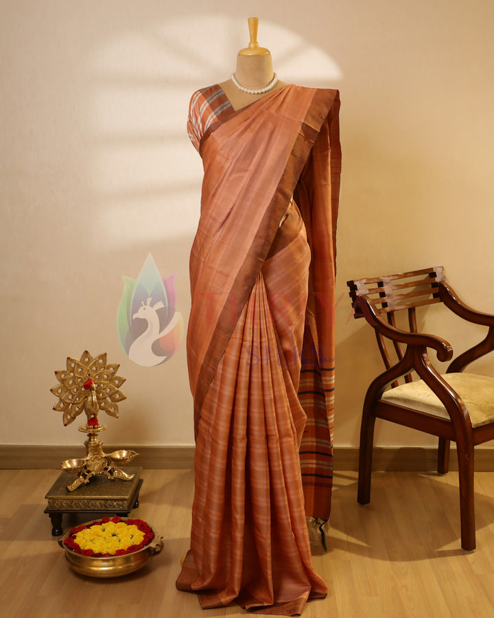 Orange Tussar Saree - TSW150306