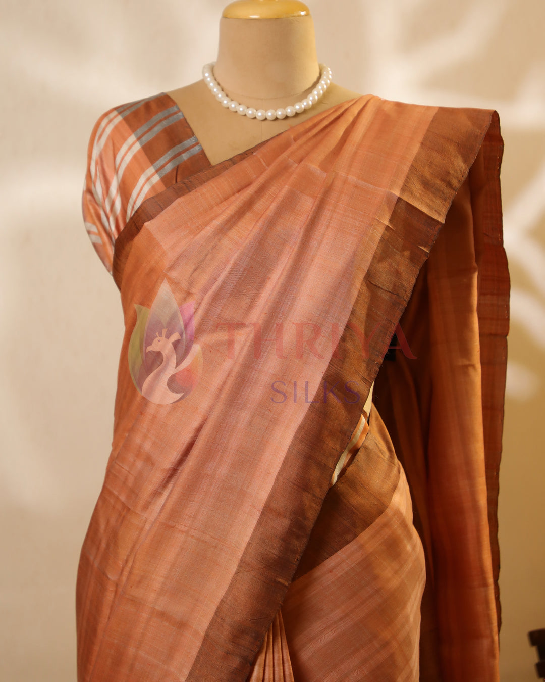 Orange Tussar Saree - TSW150306